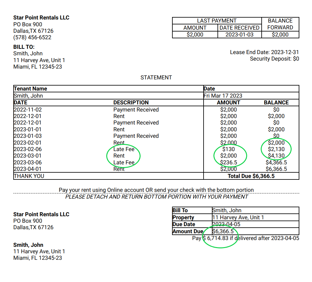 How to calculate late fees on rent?